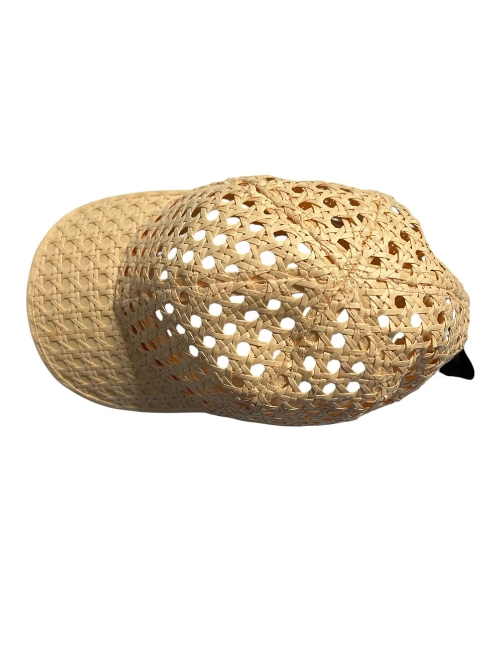 Crewcuts ONE SIZE Raffia Woven Baseball Cap with Black Bow